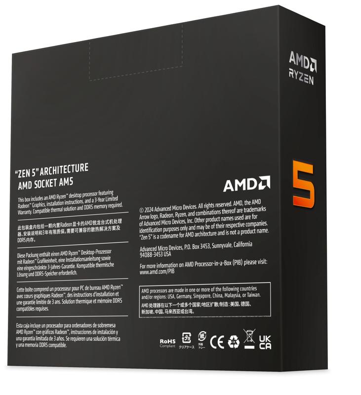 Processador AMD Ryzen 5 9600X de 6 núcleos e 12 threads